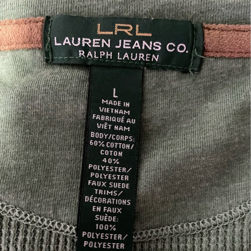 #271, Lauren Ralph Lauren green, ribbed fit and flare dress, size L - Picture 4 of 4